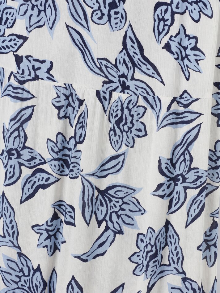 Vestido longo estampado - Azul
