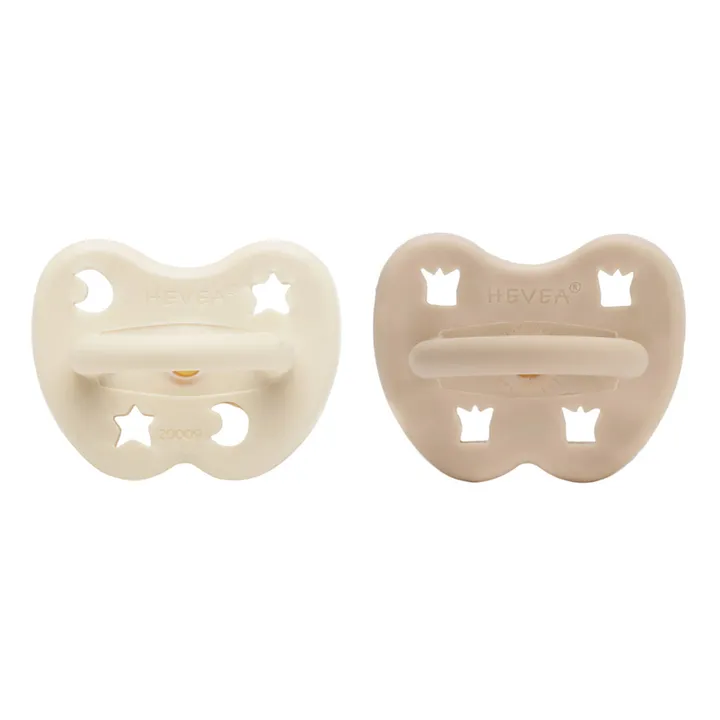 Hevea Tétines physiologiques en caoutchouc naturel - Lot de 2 | Crème