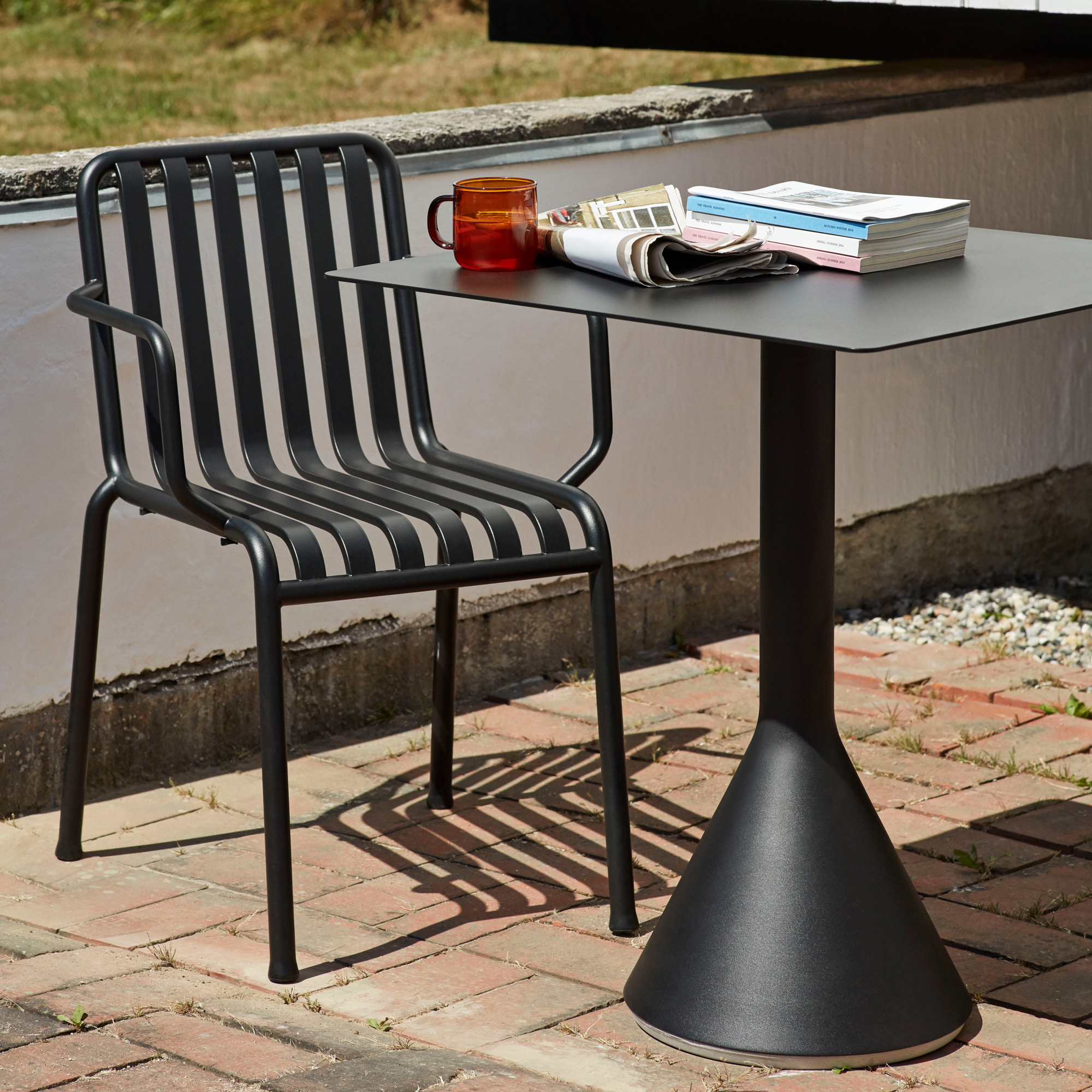 Tuinstoel Palissade met armleuning anthracite