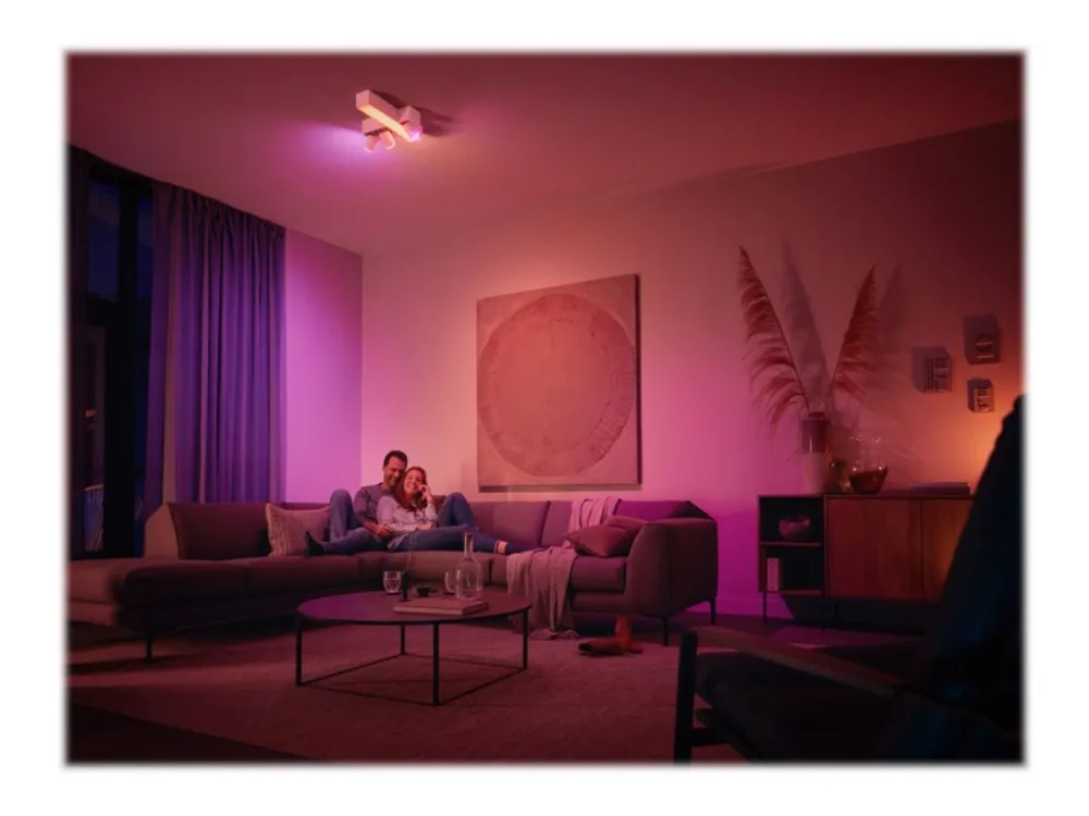 Philips Hue White and Colour Ambiance Centris - Loftsspotlys - LED-lyspære x 3 - GU10 - total: 17.1 W (tilsvarende 150 W) - klasse A - 16 millioner farver - 2000-6500 K - hvid