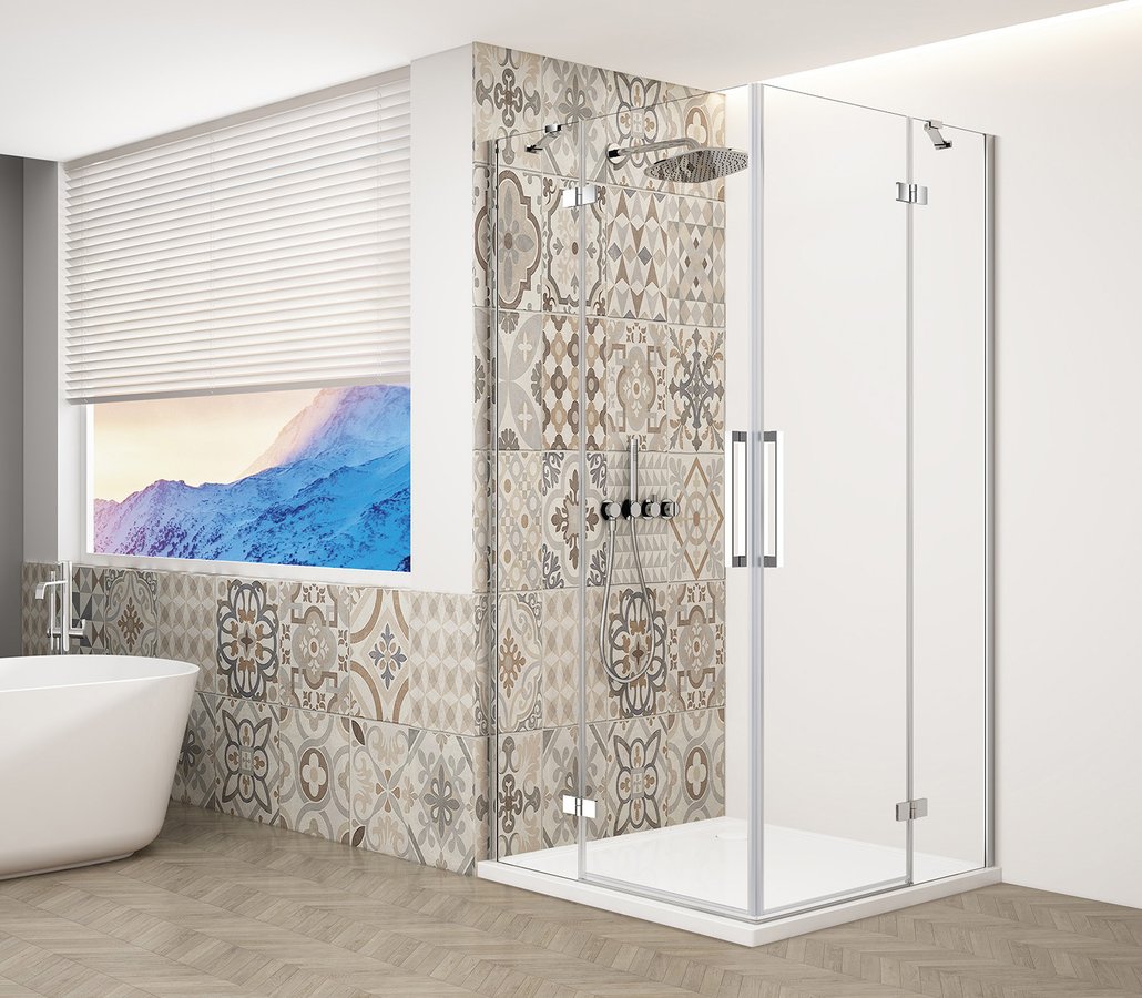 Gelco Trinity douchecabine met hoekinstap 90x90cm helder glas chroom