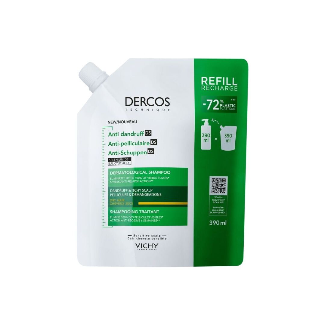 DERCOS  Champô Anticaspa DS Recarga para Cabelos Normais a Oleosos - 390ml