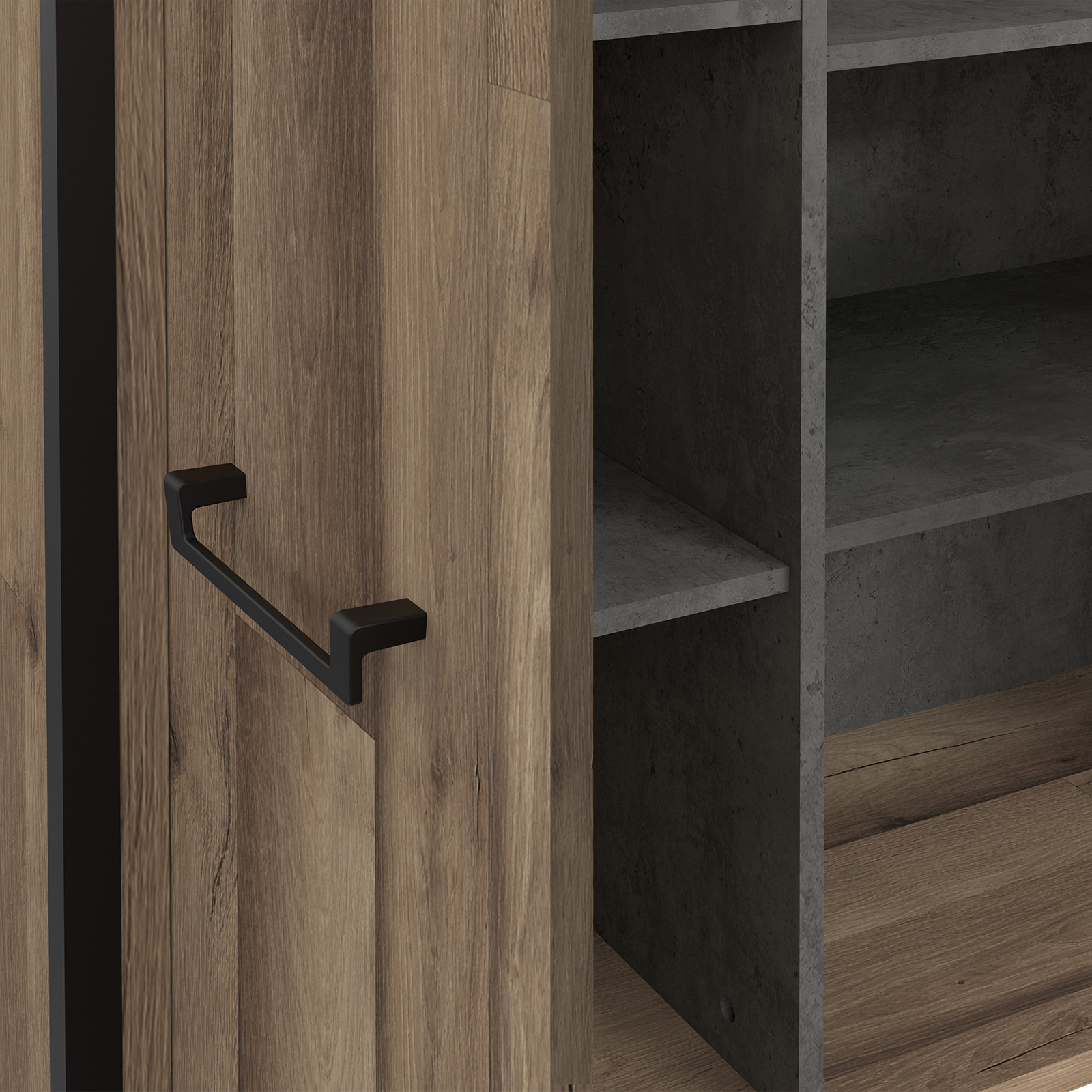 Regal - Stabeiche - Betonoptik - 94 cm breit