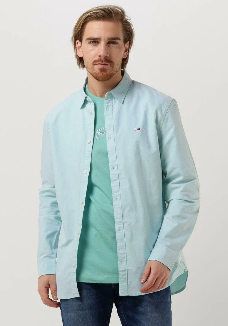 TOMMY JEANS lichtblauwe tommy jeans casual overhemd tjm classic oxford shirt