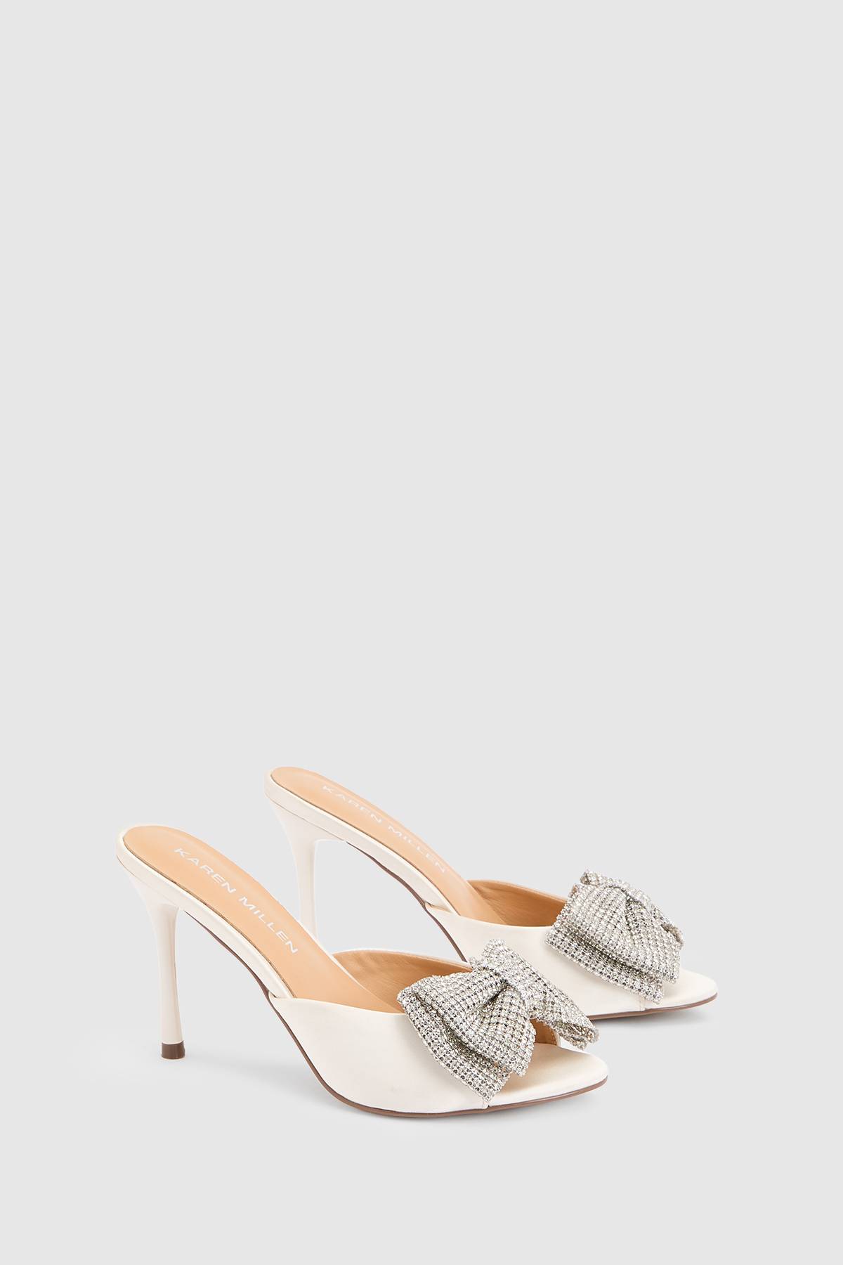 KarenMillen Mule À Bout Ouvert Avec Nœud En Satin Embelli