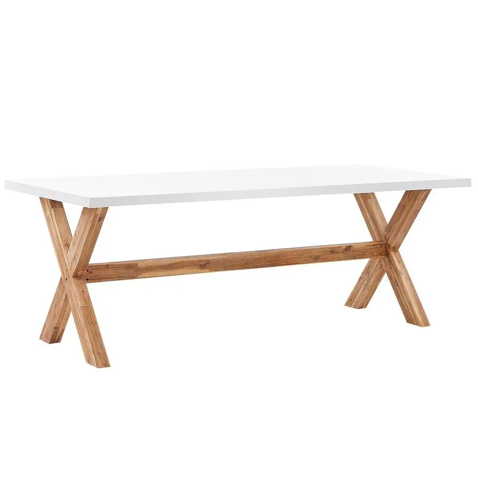 OLBIA - Tuinset voor 6 stoelen - Wit/Beige - Vezelcement