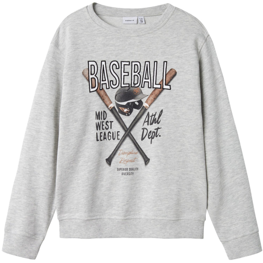 Køb Name It Light Grey Melange Demmo Regular Sweatshirt
