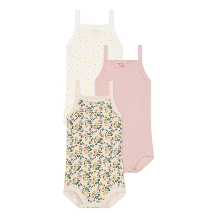 Petit Bateau Lot 3 Bodies Débardeur Minibloom | Ecru