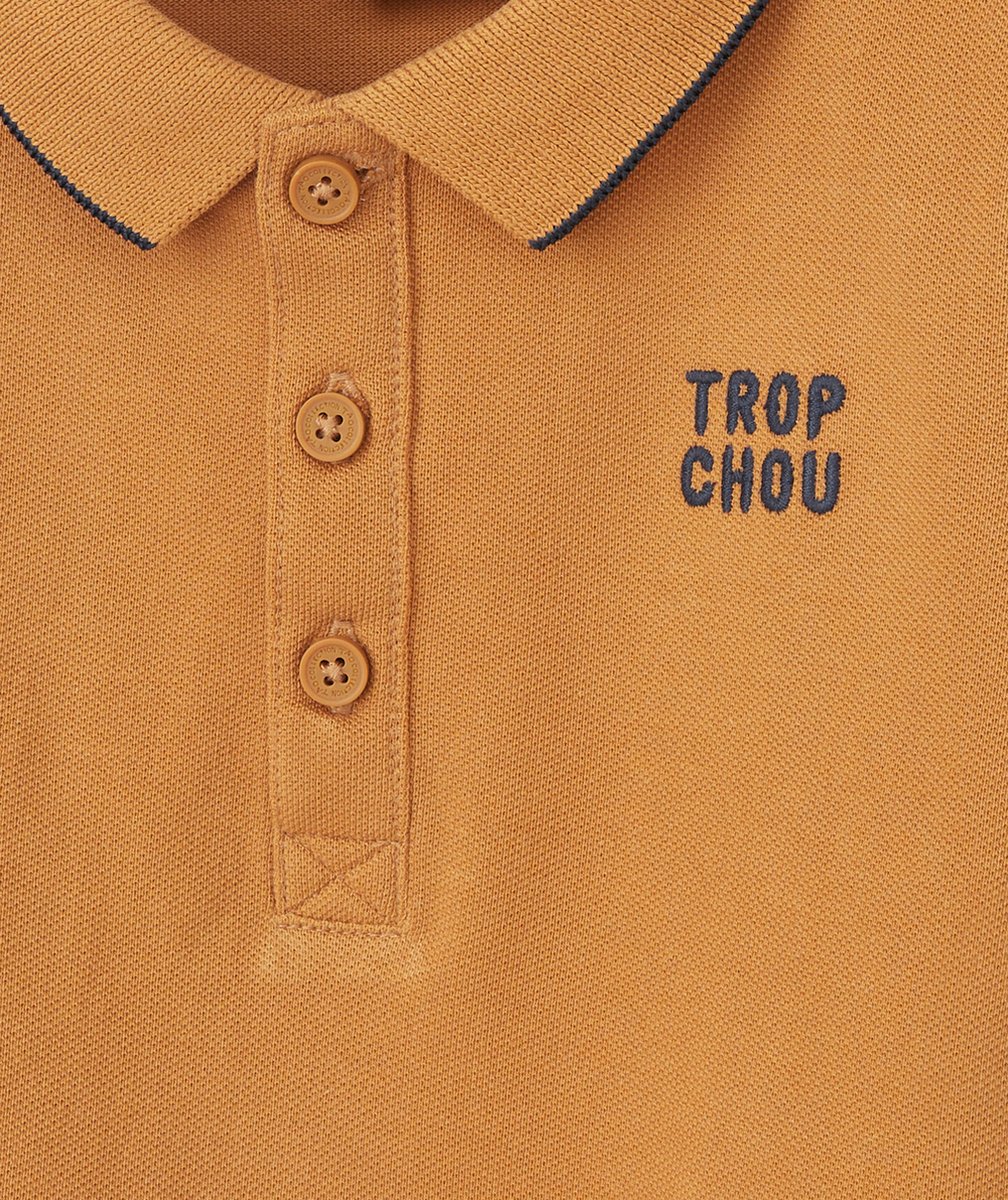 POLO MANCHES COURTES BÉBÉ GARÇON EN COTON CAMEL