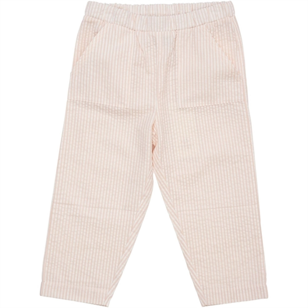 Køb COPENHAGEN COLORS Dusty Rose W Cream Stripe Seersucker Bukser