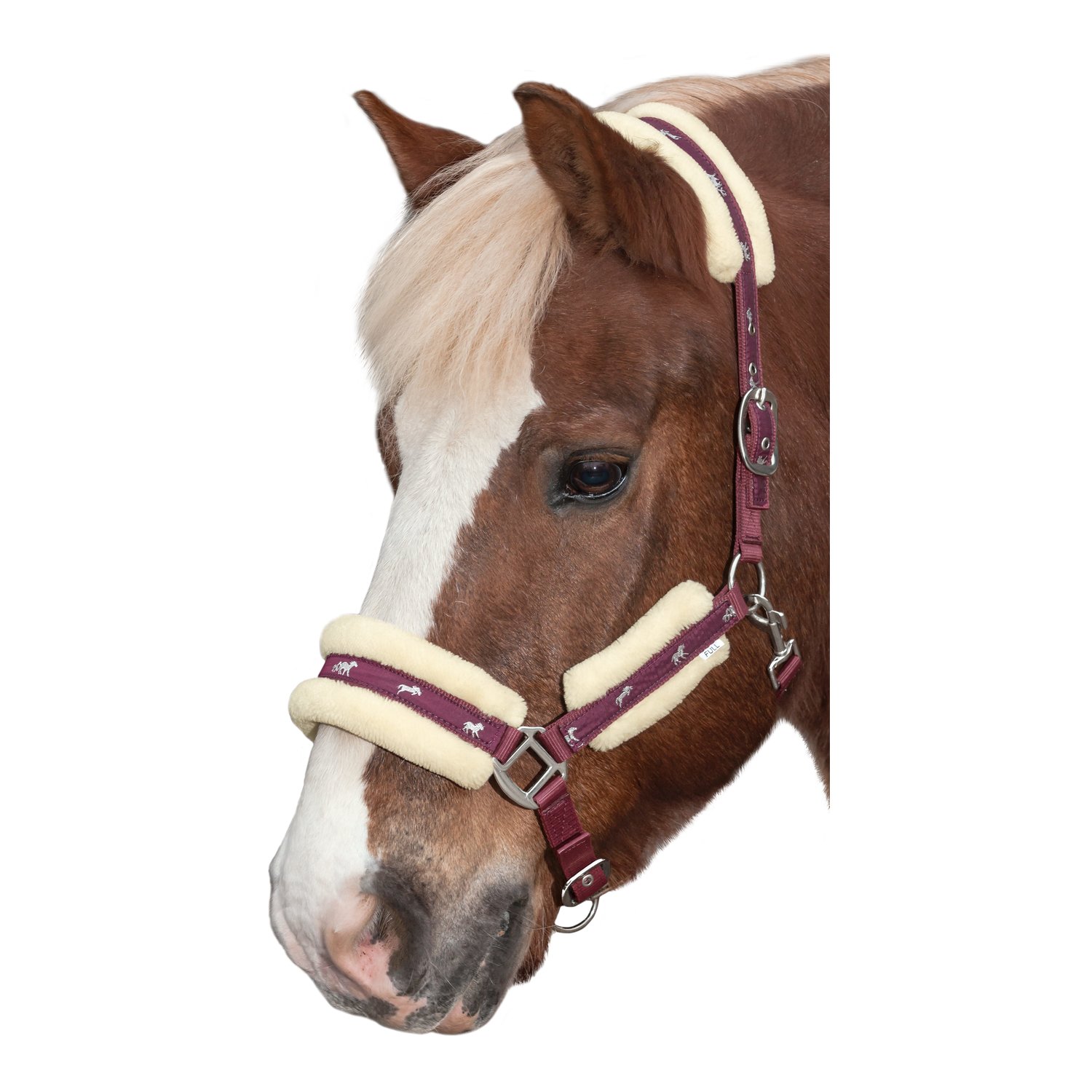 Horse-friends Webhalfter Vigo mit Kunstfell  - bordeaux