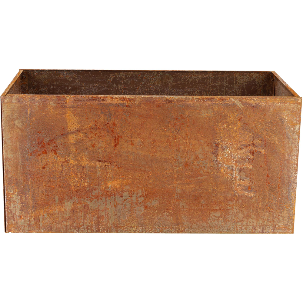 Jardinière en acier corten rouille 78 x 38 x 38 cm