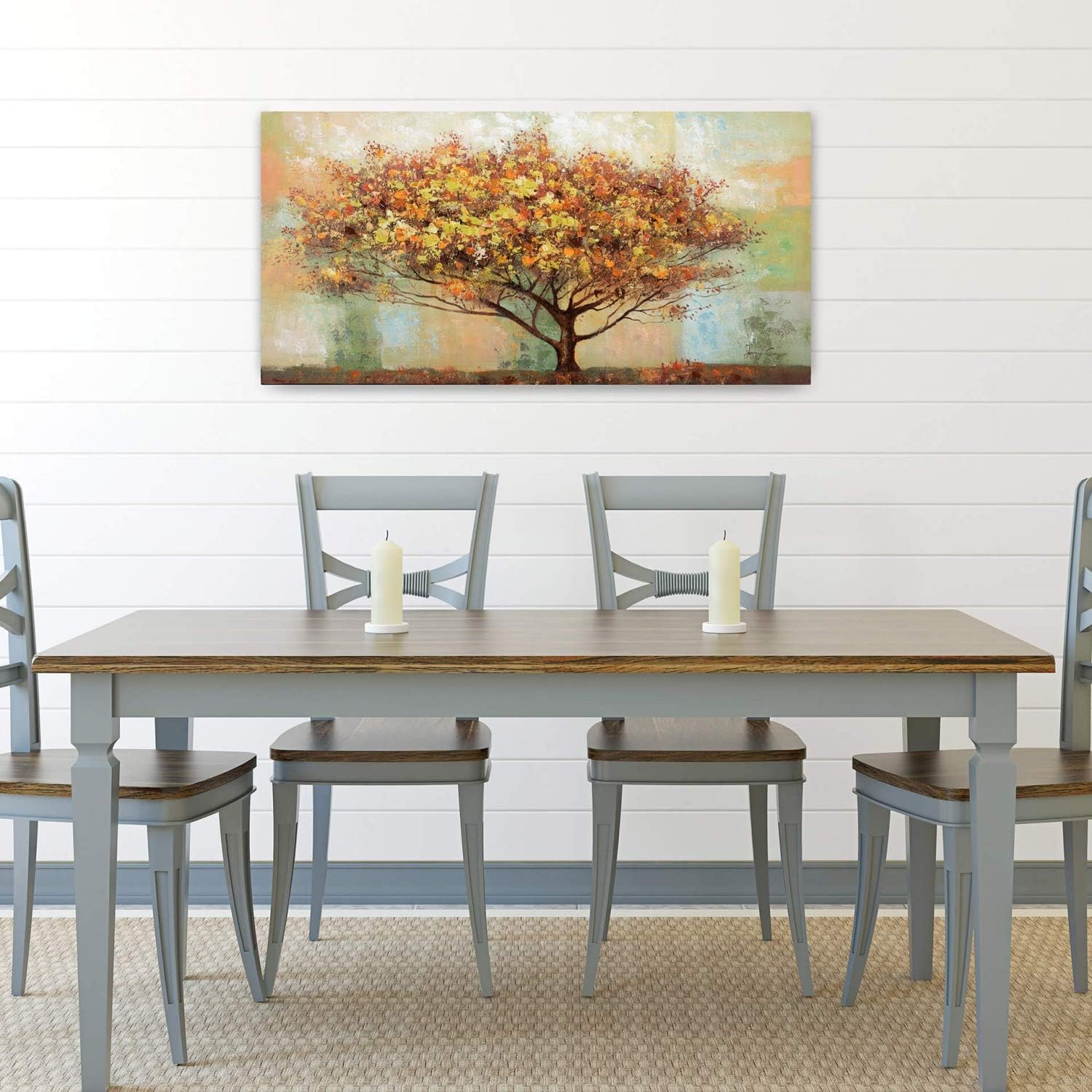 KunstLoft Leinwandbild | 100% HANDGEMALT | 120x60cm | Gemälde 'No Man's Land' | Wald & Bäume | Braun | Wandbild Wohnzimmer