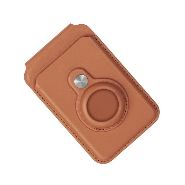 INF Magsafe Tracker-lommebok: Skinnkortholder med AirTag-spor Brun