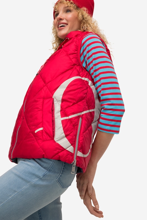 Wende-Weste, Stepp, Stehkragen, Zipper, je 2 Taschen