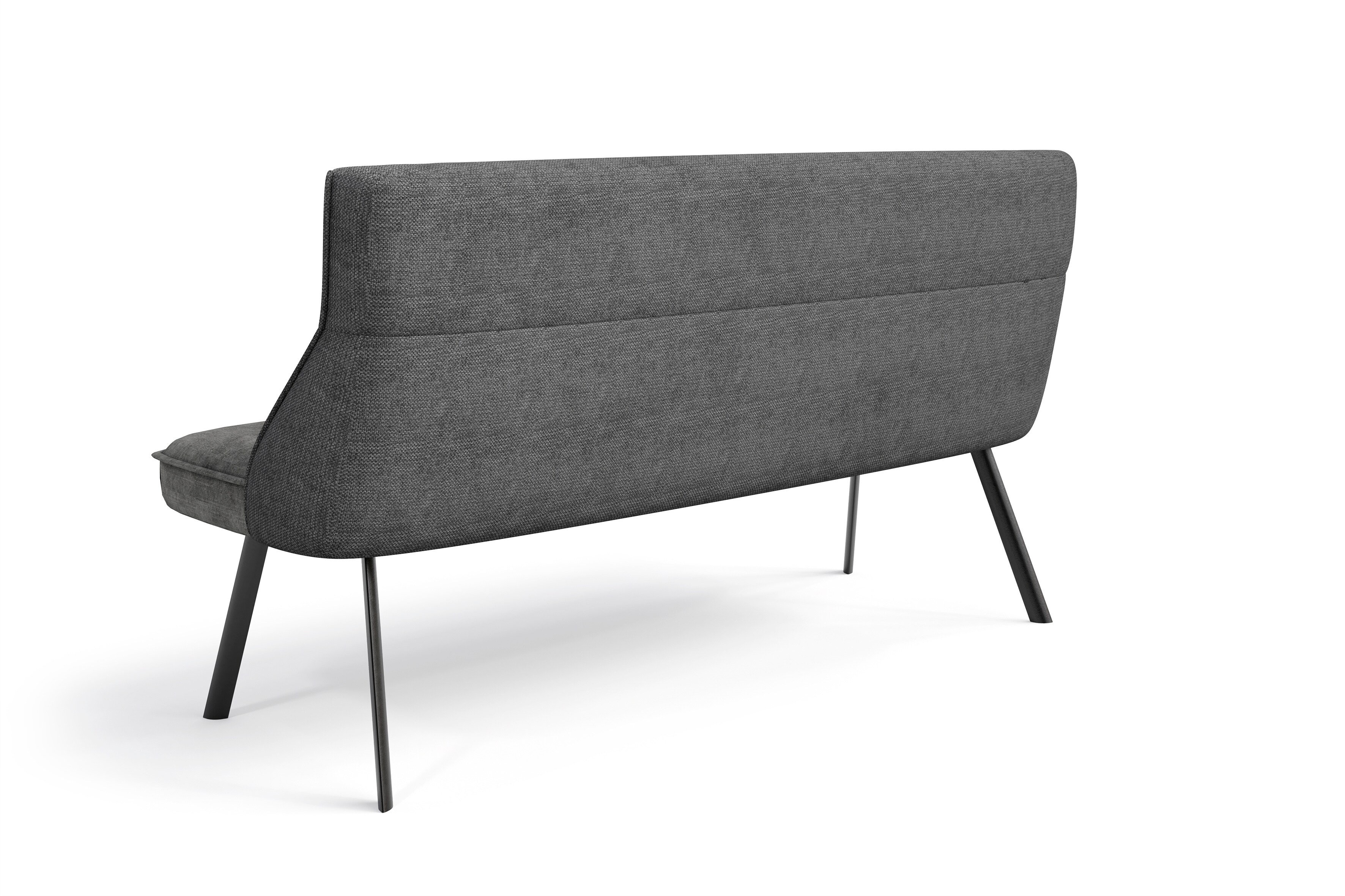 byLIVING Bank CALIFORNIA, Breite 180 cm, Webstoff anthrazit, Gestell schwarz