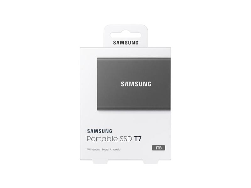 Samsung Externe SSD Portable T7 Non-Touch, 1000 GB, Titaniu Externes Solid State Drive mit 1000 GB