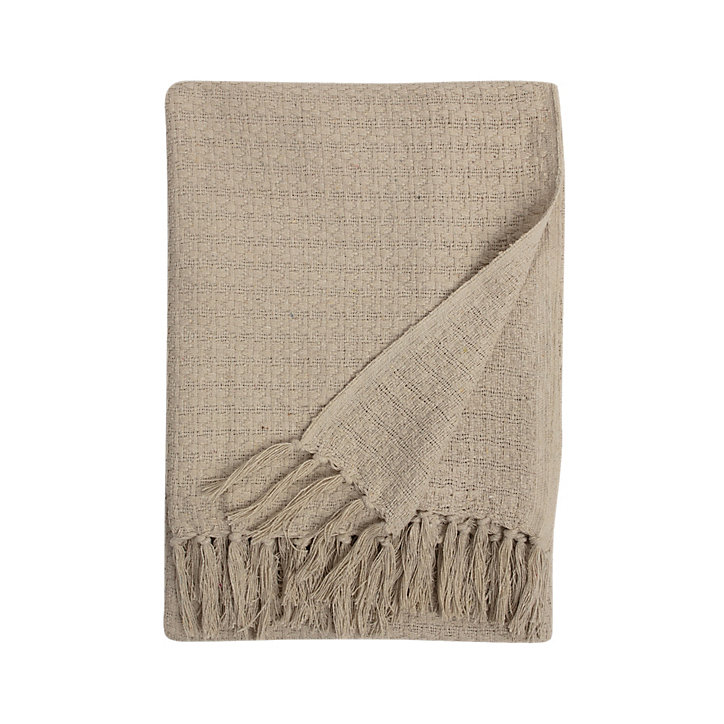 Plaid Firoza coton taupe L.160 x l.120 cm