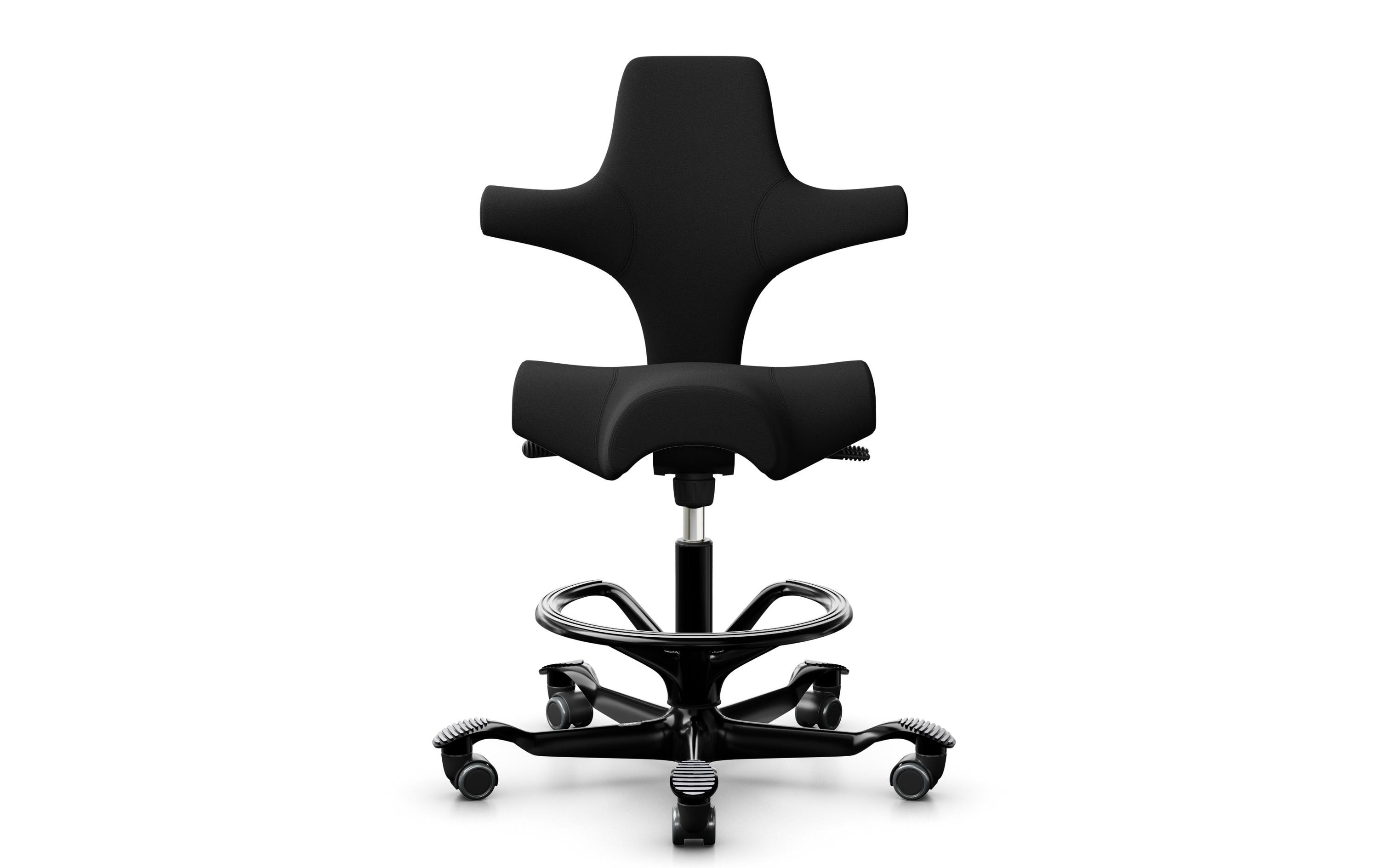 Bürostuhl Capisco 8106 mit Fussring Schwarz<br>Capisco – Der Bürostuhl-Klassiker mit einzigartigem geformten Sattelsitz