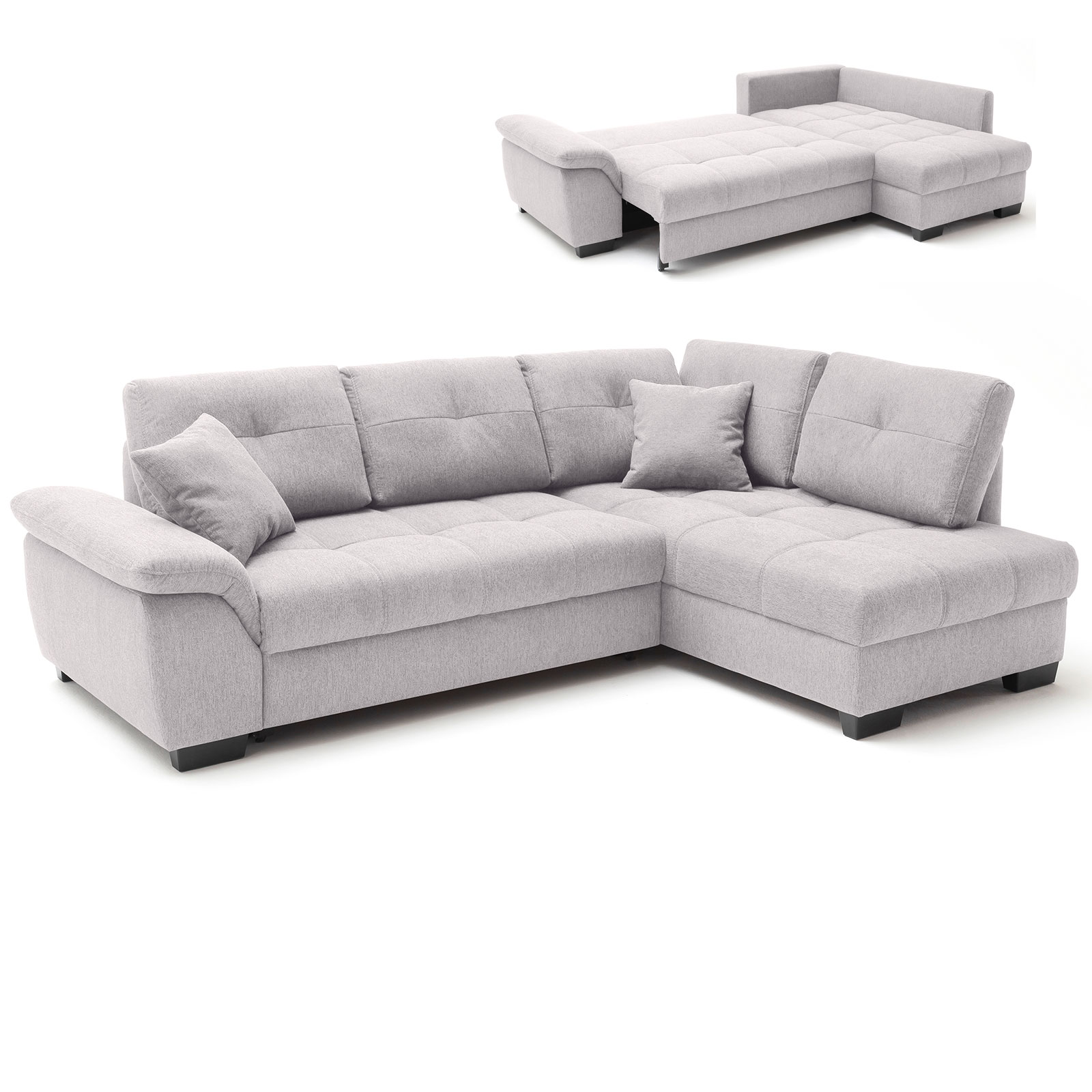 Ecksofa - grey - Boxspringaufbau - Dauerschläfer
