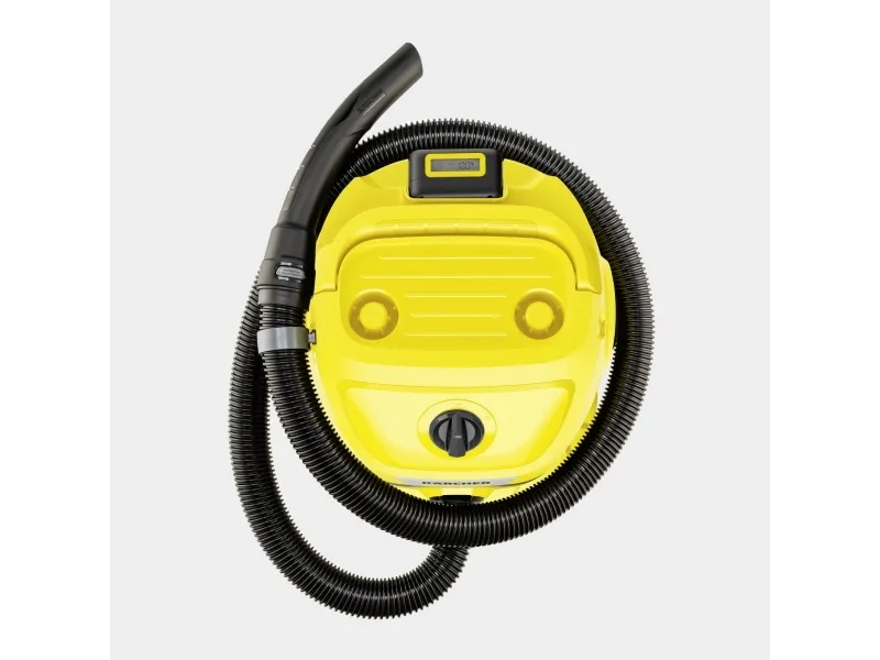 Kärcher WD 2-18 battery set - Støvsuger - beholder - pose / uden pose - gul - 1 batteri, inkluderet oplader