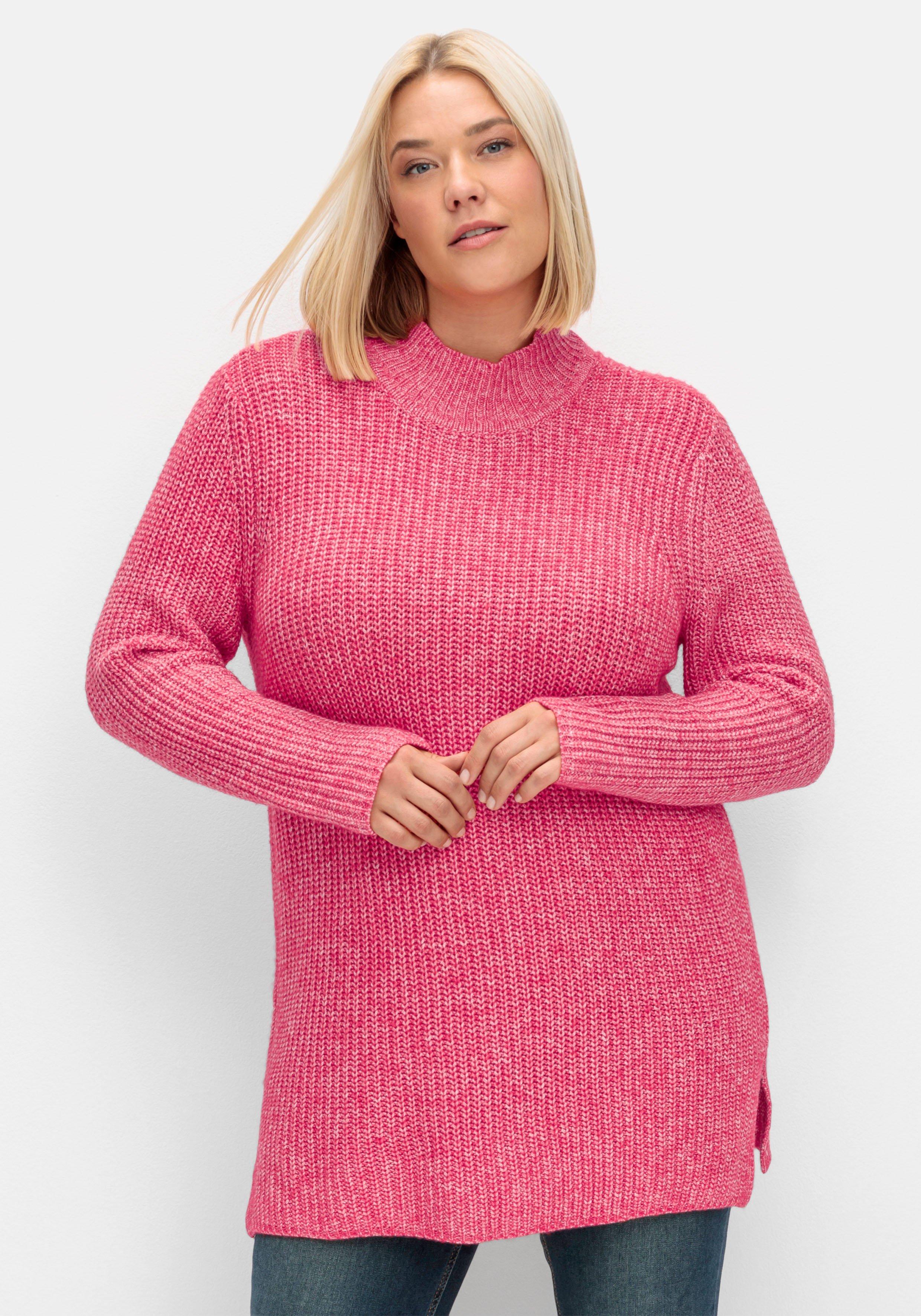 Pullover mit Stehkragen, im Patentstrick