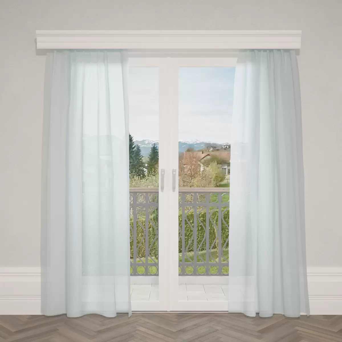 Tagvorhang Mousseline Blau