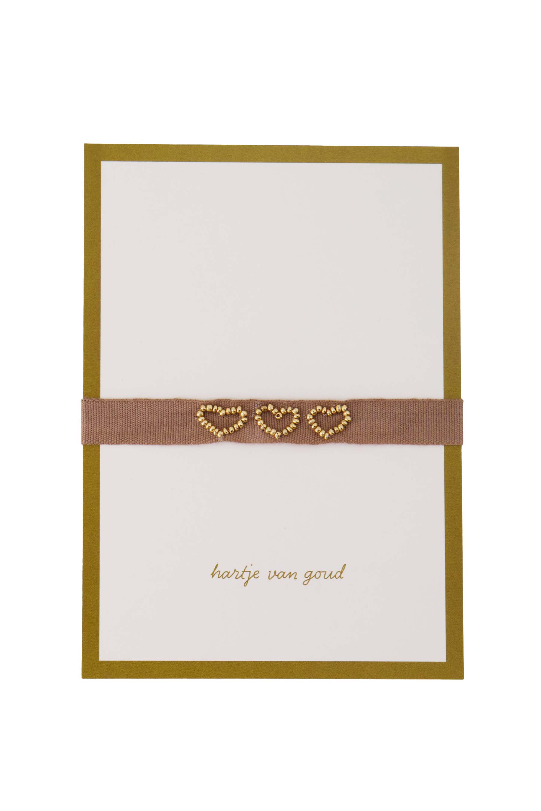 ansichtkaart armbandje hartje van goud