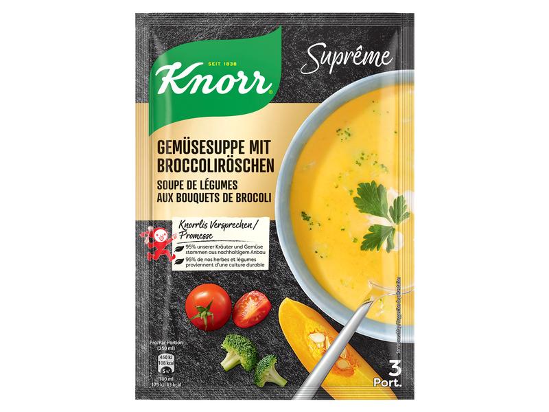 Knorr Suprême Gemüsesuppe mit Broccoliröschen 81 g Fertigmischung für eine Brokkolisuppe