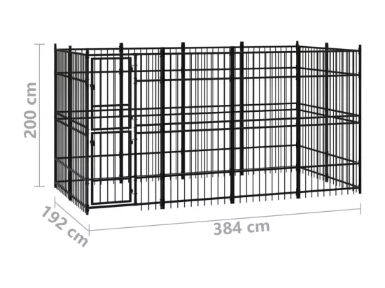 Chenil cage enclos pac noire 384 x 192 x 200 cm 02_0041874