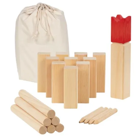 goki KUBB Spiel / Wikingerschach inkl. Baumwollbeutel