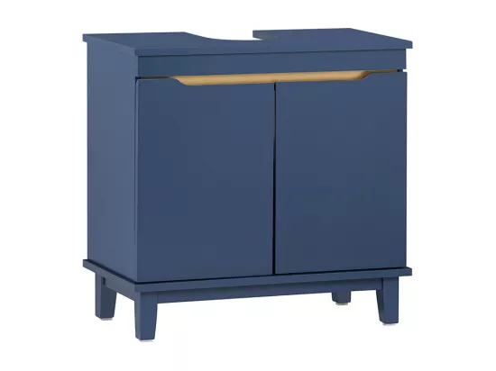 SoBuy BZR113-B Meuble sous-Lavabo, Meuble sous-Vasque à 2 Portes, Meuble de Rangement de Salle de Bain, Placard de Rangement, Bleu foncé