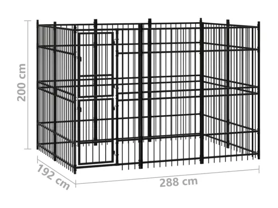 Chenil cage enclos pac noire 288 x 192 x 200 cm 02_0041856
