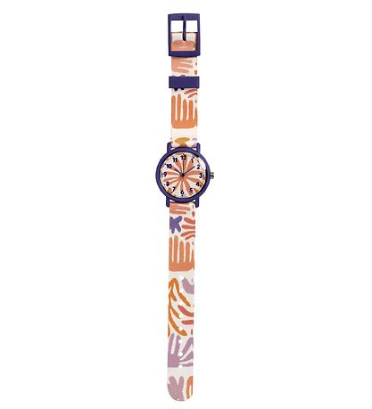 Djeco Armb?ndsur - Montre Feuilles - Lilla/Orange/Hvid
