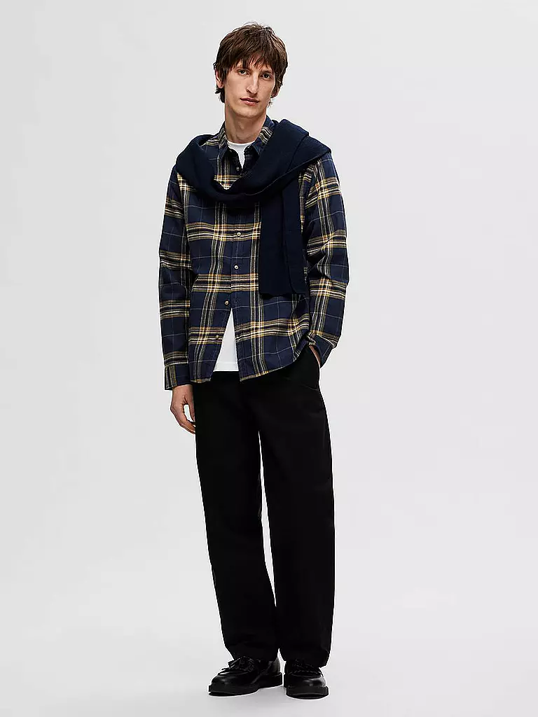 SELECTED Flanellhemd Slim Fit SLHSLIMOWEN creme