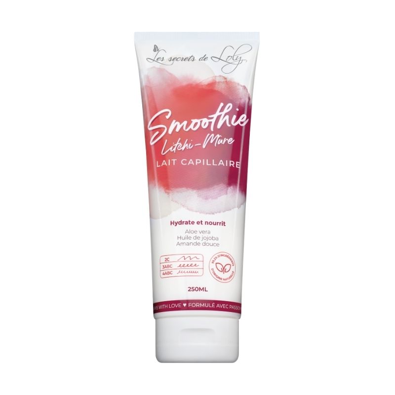 Lait sans rinçage très nourrissant Smoothie Litchi-Mûre Les Secrets de Loly 250ml