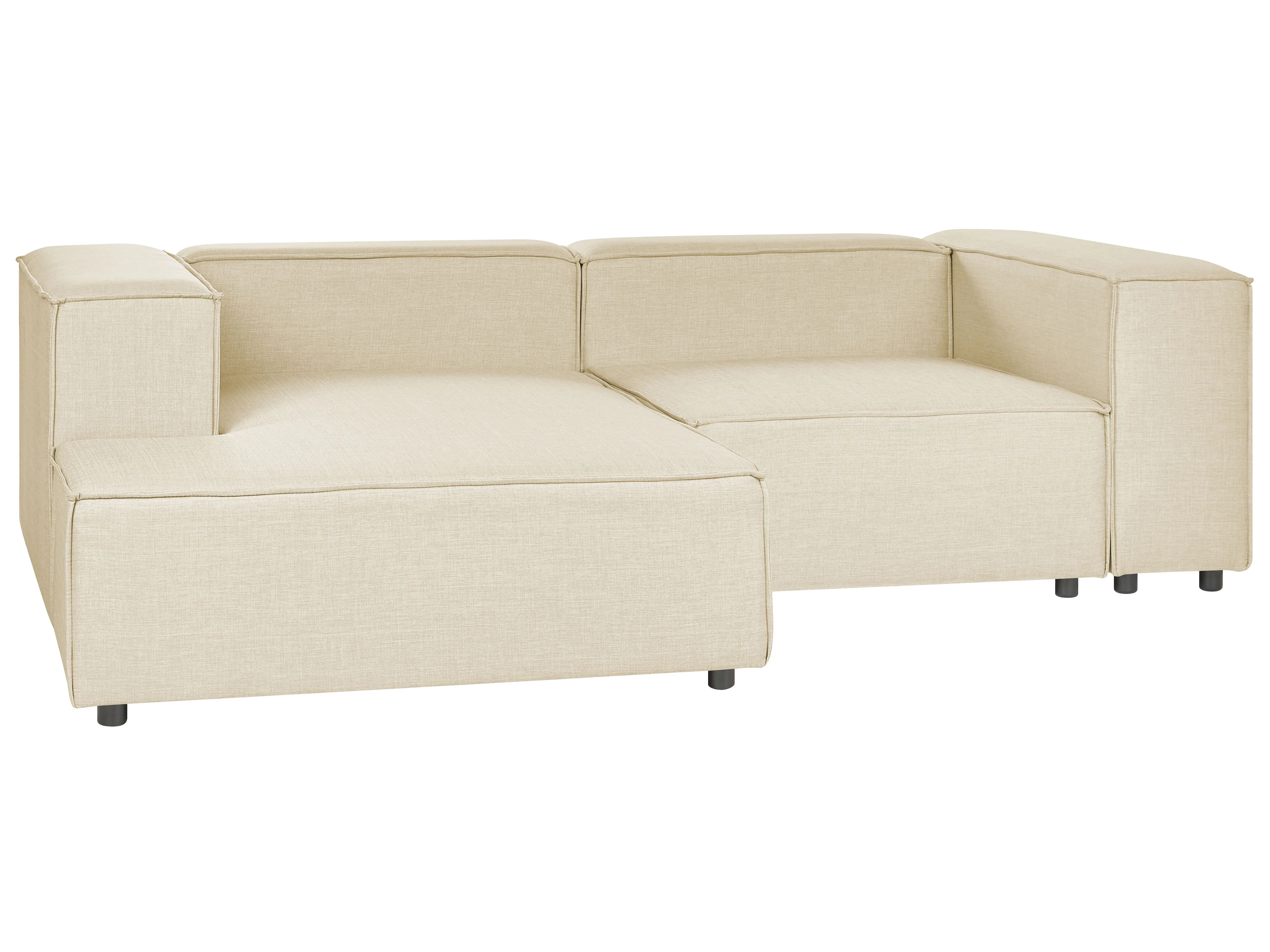 Modulaire hoekbank 2-zits APRICA Kunstlinnen Beige rechtszijdig