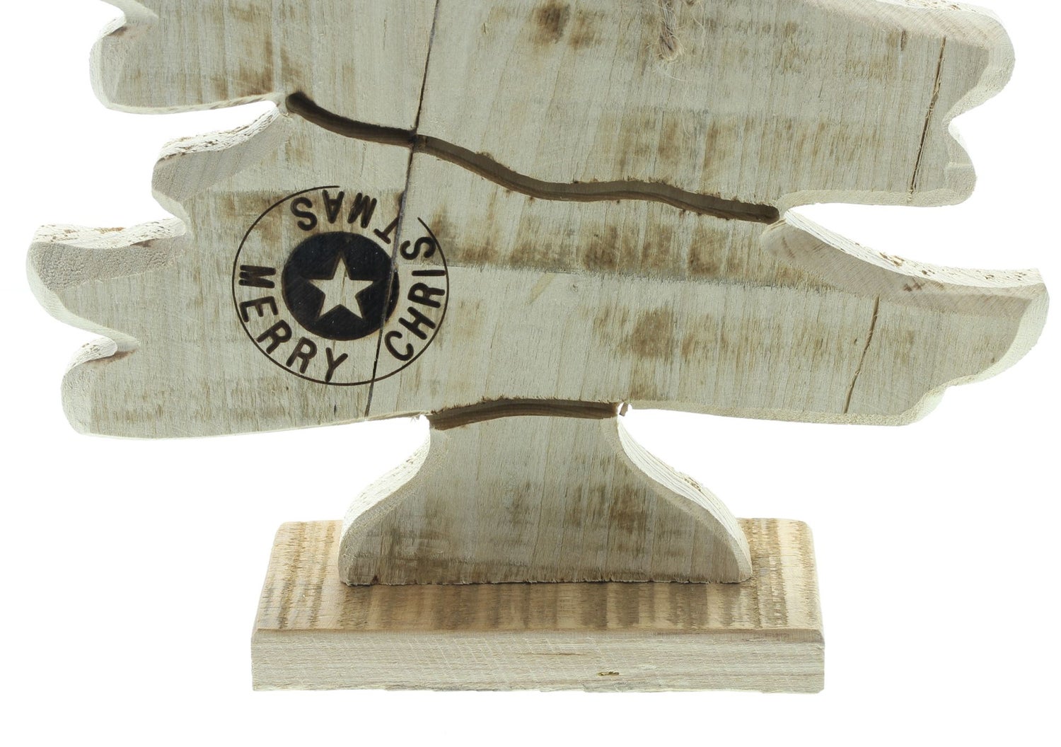 FRANK FLECHTWAREN | Houten decoratie Merkboom, 21 x 5,5 x 37 cm, SPAR, POPULIER, JUTE