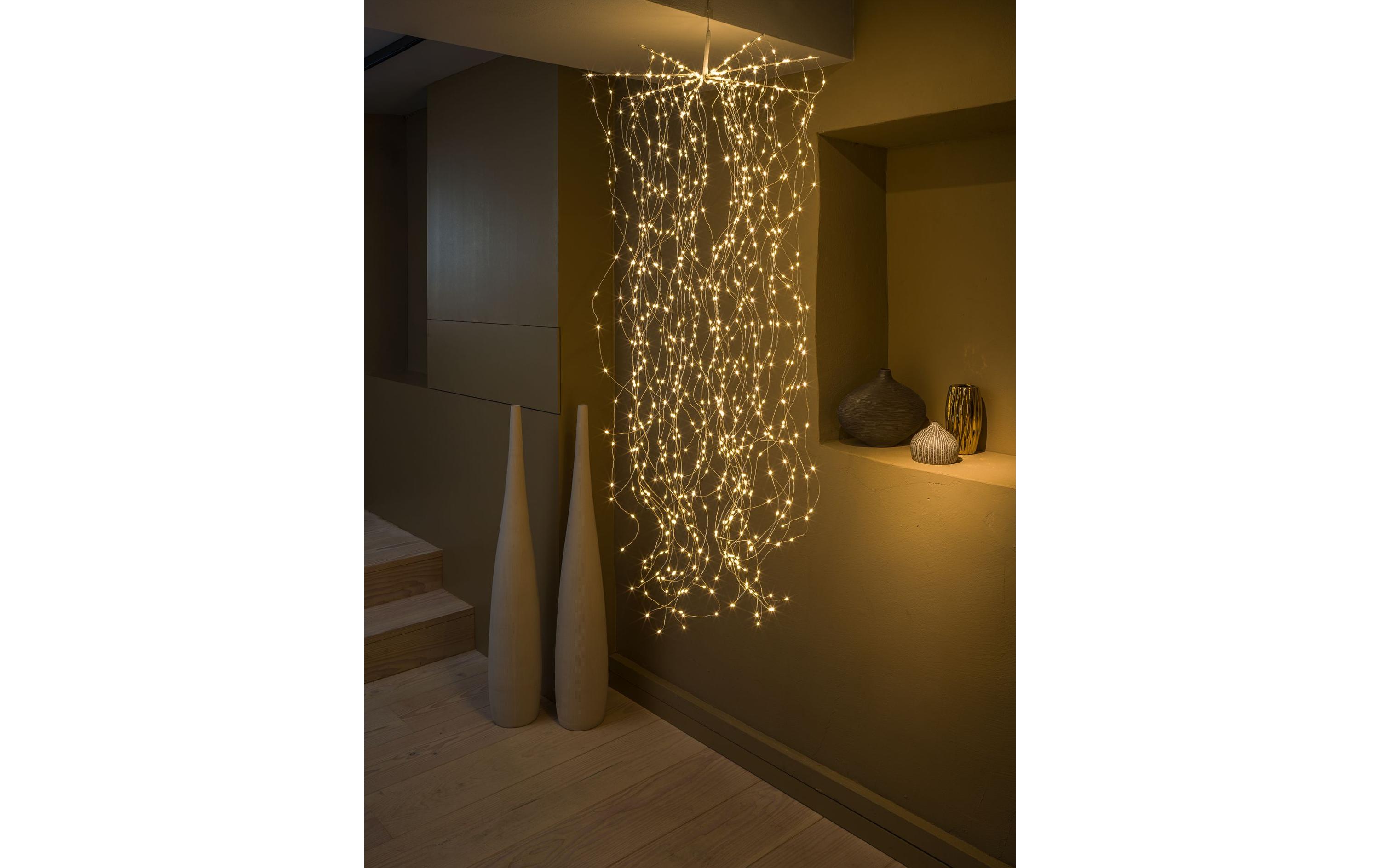 LED-Lichtervorhang Waterfall 1.5 m, SilberAngelhair