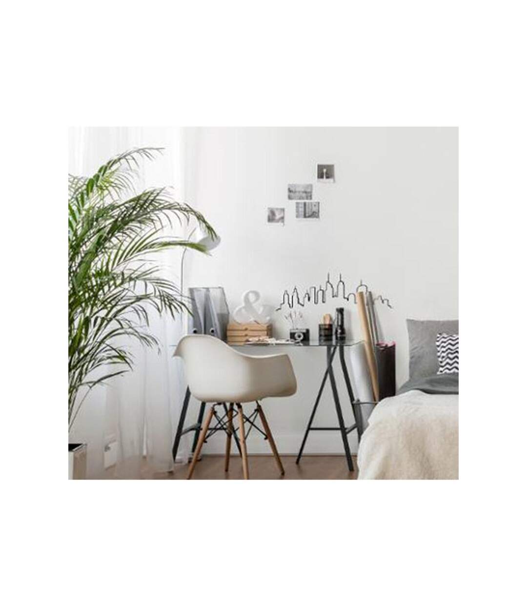 Sticker Plat Déco Skyline 50x70cm Noir