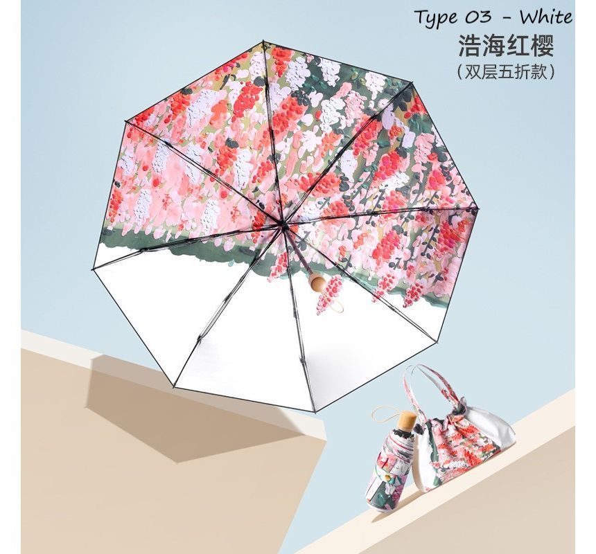Fenmo - Compacte paraplu met bloemenmotief (diverse designs)