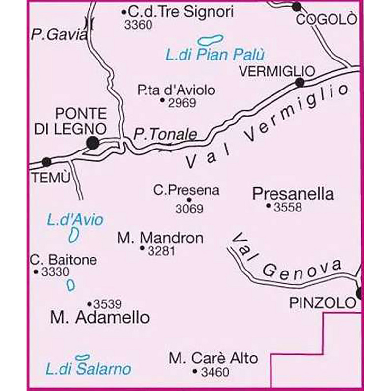 Tabacco Adamello - Presanella 052 Wanderkarte