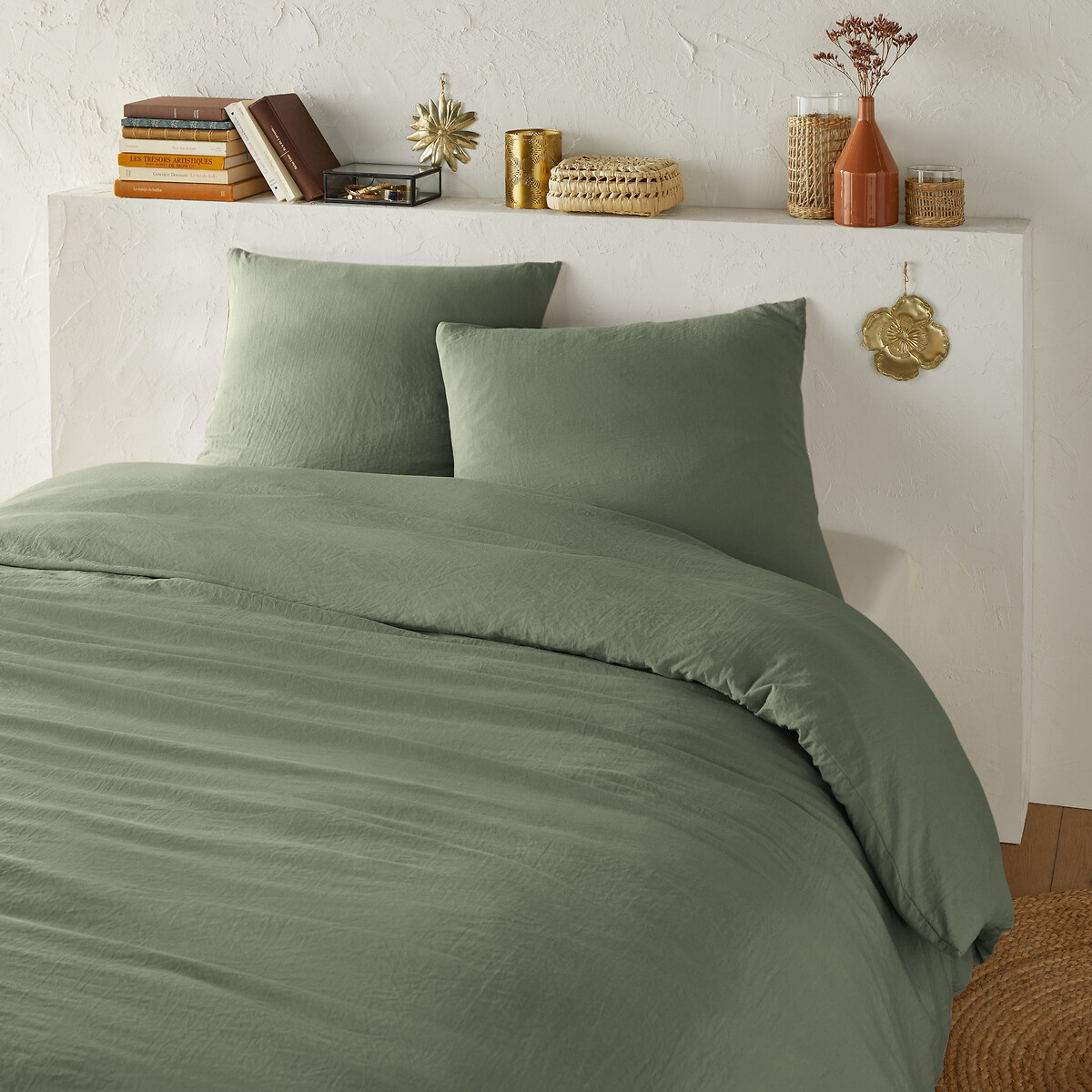 LA REDOUTE INTERIEURS<br>Conjunto de cama em microfibra lavada e poliéster reciclado