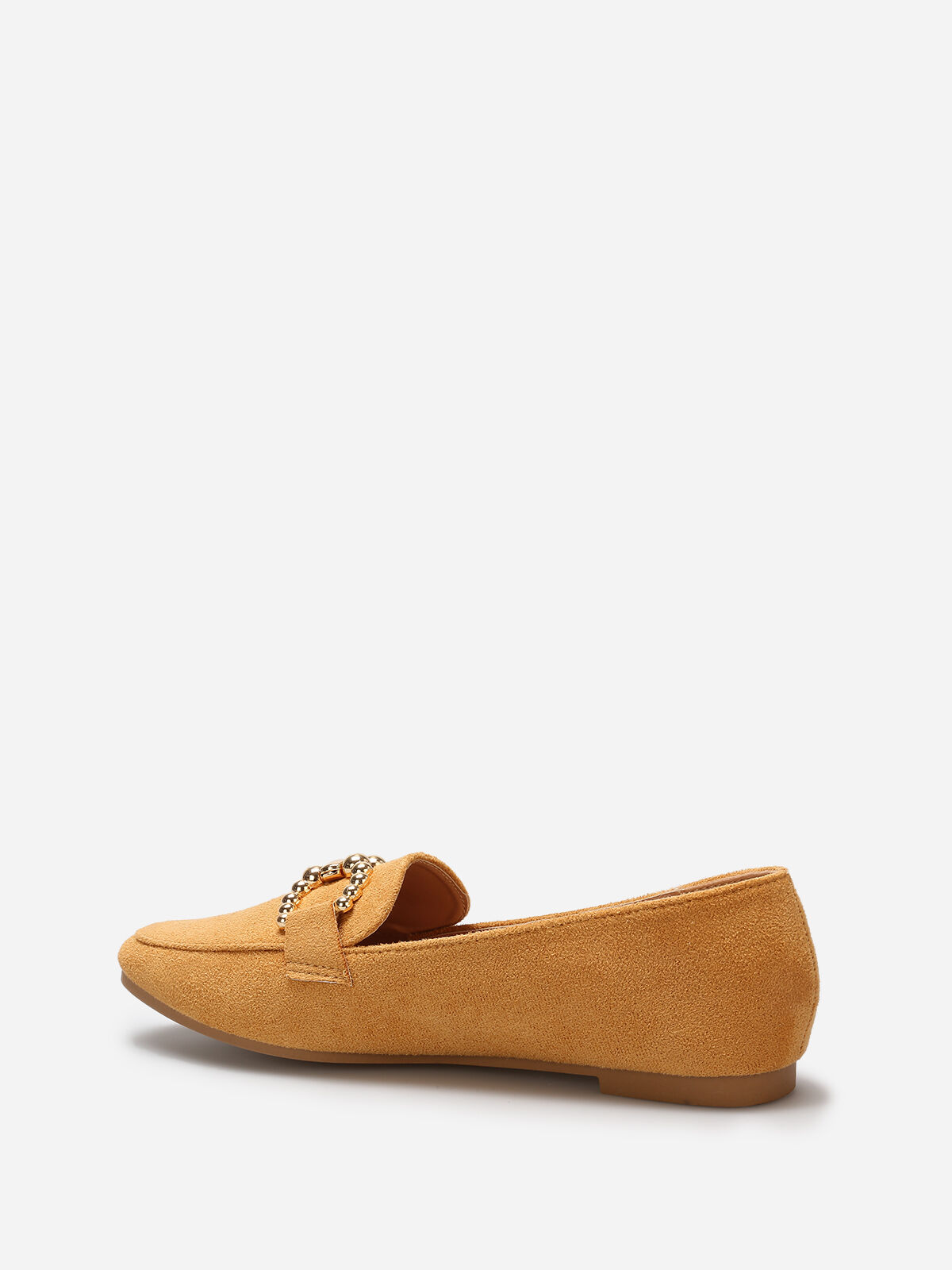Mocassins en suédine à détail boucle- Camel