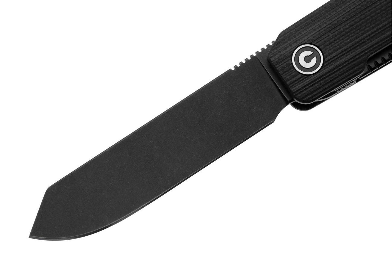 CIVIVI Sendy C21004B-2 Blackwashed Nitro-V, Milled Black G10, zakmes, Ben Petersen design