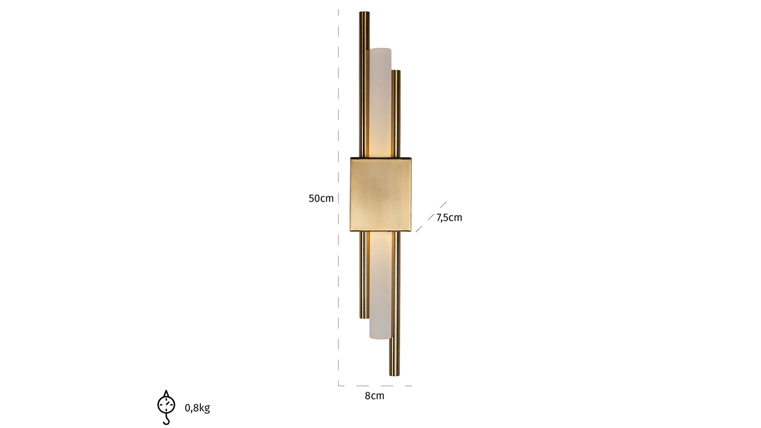 Wandlamp Mylas gold 210859B8 x D7.5 cm