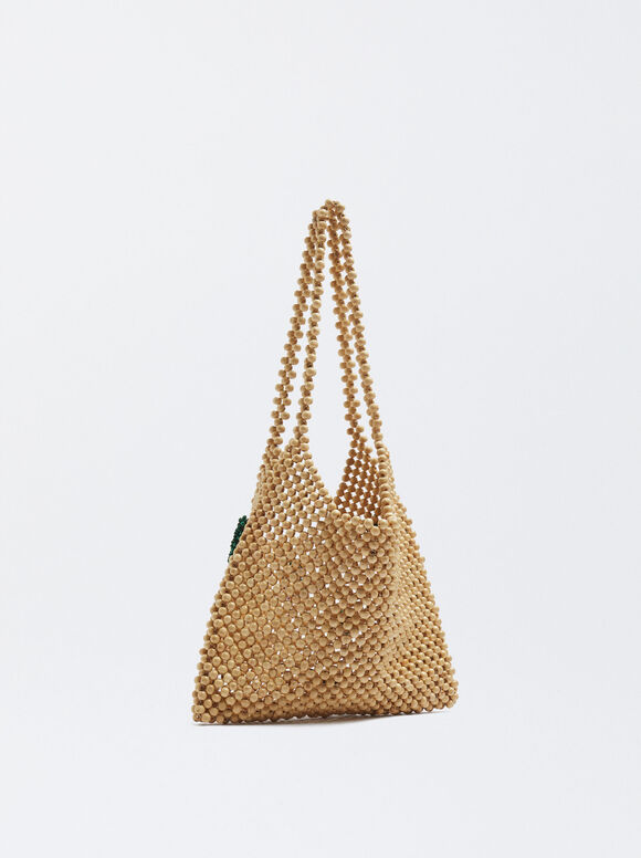 Bolso Madeira Com Abalorios - Raw