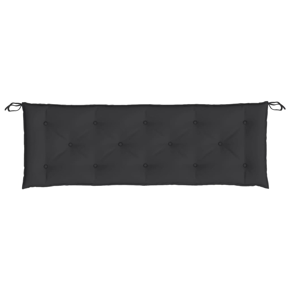 Coussins de banc de jardin 2 pcs noir 150x50x7 cm tissu oxford