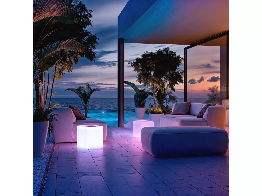 Cube LED RGBW Rechargeable 400 mm