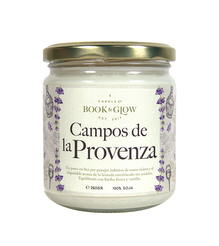 Book and Glow - *Wanderlust* - Velas de soja - Campos de la provenza